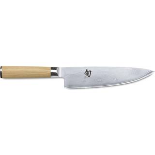 KAI Shun Classic White Kochmesser 20 cm - 32-lagiger Damaststahl - Griff Pakkaholz - Braun,Silber