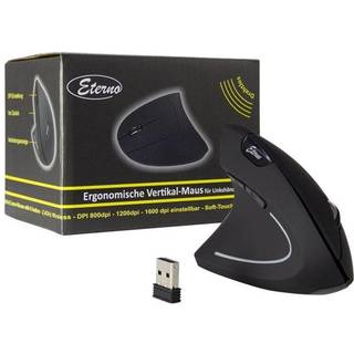 Inter-Tech Eterno KM-206L - Vertical mouse - 6 knapper - Sort