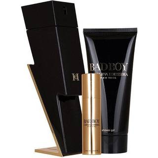 Carolina Herrera Bad Boy Gavesæt 100ml EDT + 100ml Shower Gel + 10ml EDT