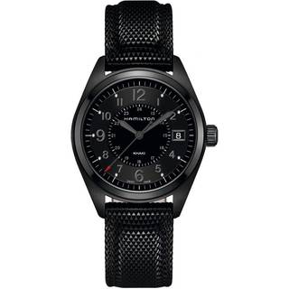 Hamilton Khaki Field Quartz Black PVD Synthetic Black Dial Men's Watch H68401735