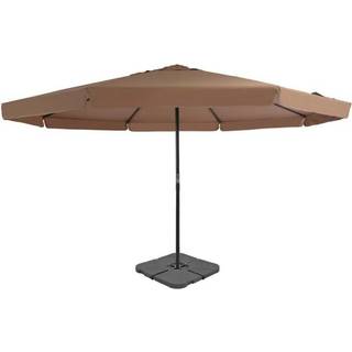 haveparasol m. transportabel fod gråbrun