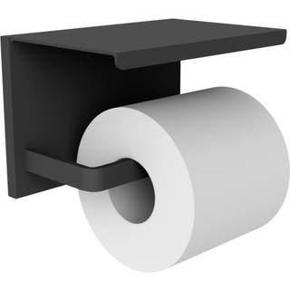 Allibert LOFT-GAME væghængt toiletrulleholder med hylde, mat sort