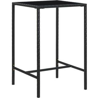 barbord til haven 70x70x110 cm polyrattan og glas grå