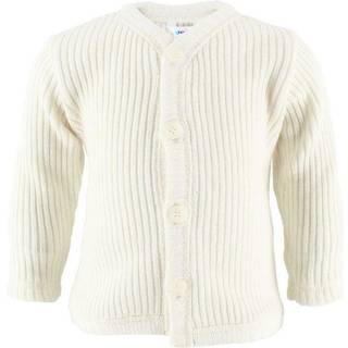 Naturfarvet cardigan i heavy uld