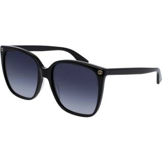 Gucci Kvinde GG0022S 001 Solbriller Acetat Sort Grå Cat Eye Normal