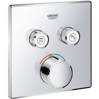 Grohe Smartc.armatur 2funk F indbygningsoverdel med funktioner, firkantet