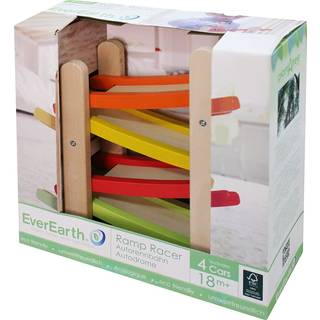 Everarth Jr. Ramp Racer. Race Track til sm?b?rn og 4 tr?biler racerbilrampes?t