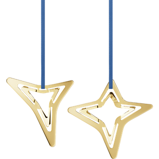 GEORG JENSEN Ornament tre- & firetakket stjerne 2021 - forgyldt