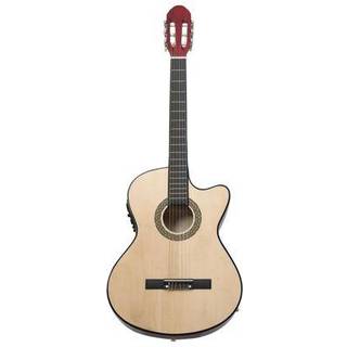 klassisk western cutaway guitar med equalizer og 6 strenge blå