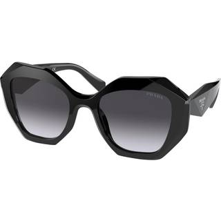 Prada Kvinde PR 16WS 1AB5D1 Solbriller Acetat Sort Grå Geometrisk Normal Skygge