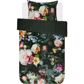 Blomstret sengetøj 140x200 cm - Essenza Fleur green - Sengesæt med vendbar design - 100% bomuldssatin