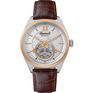 Ingersoll I10901 The Shelby Sølvfarvet/Læder Ø44 mm