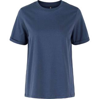 Pieces - Pcria Ss Fold Up Solid Tee - Ombre Blue