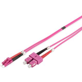 DIGITUS Fiber Optic Multimode Patch Cord OM4 LC / SC - 5m - Pink - 5 meter