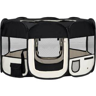 foldbar hundegård med bæretaske 125x125x61 cm sort