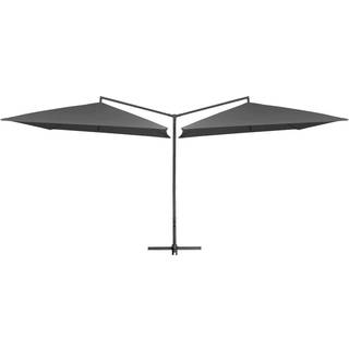 dobbelt parasol med stålstang 250x250 cm bordeauxfarvet
