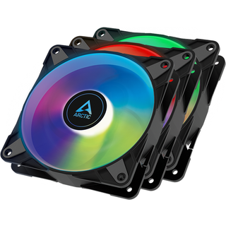 Arctic Arctic P12 Pwm Pst Argb 0db 3-p 120mm Pwm Pst Argb 0d Ventilator Hvid, Sort