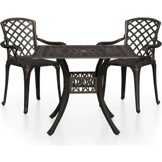 bistrosæt 3 dele støbt aluminium bronzefarvet