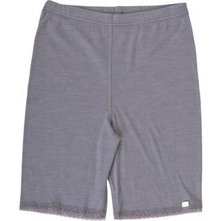 Shorts til kvinder i grå uld og silke med blonde