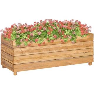højbed 100x40x38 cm genanvendt teaktræ og stål