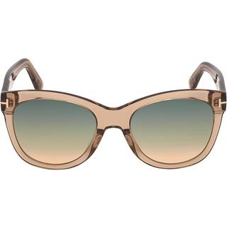 TOM FORD Kvinde FT0870 WALLACE 45P Solbriller Acetat Brun Grøn Cat Eye Normal Skygge