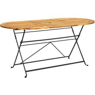 havebord 160x85x74 cm massivt akacietræ oval