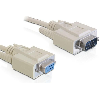 9pin D-Sub Seriel han/hun kabel - Sort - 10 m