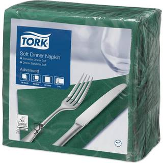 Tork Soft middagsservietter 39x39cm 3-lags mørkegrøn