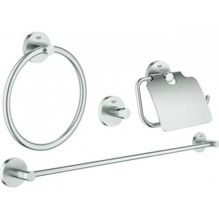 Grohe Essentials tilbehørssæt Tilbehørssæt 4 i 1, hånd.hold, krog, ring, papir, Supersteel