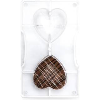 Mellem Hjerte - Polycarbonat Chokoladeform, Decora