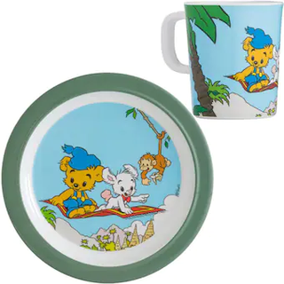Bamse - Verdens Stærkeste Bjørn Flad Tallerken & Stor Kop Jungle, Multi