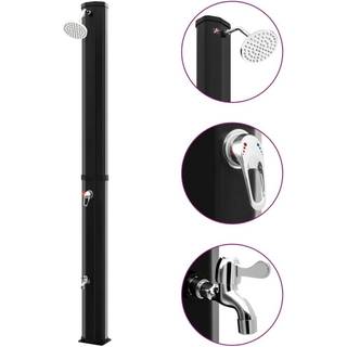 Solopvarmet Udendørsbruser Med Brusehoved Og Hane 35 L - Sort