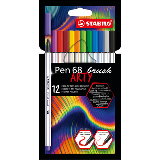 STABILO Pen 68 ARTY, sæt med 12 pensel penne