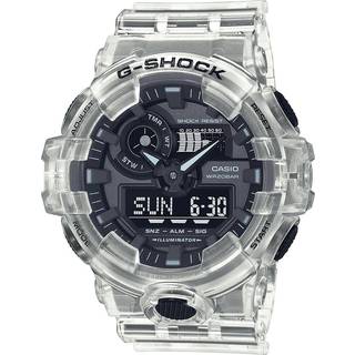 Casio G-Shock Quartz Black Dial Transparent Resin Strap Mens Watch GA-700SKE-7AER