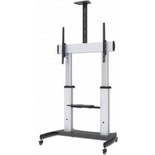 Manhattan TV & Monitor Mount, Trolley Stand, 1 screen, Screen Sizes  60-100, Silver/Black, VESA 200x200 to 800x600mm, Max 100kg, Height adjustable 1200 to 1685mm, Camera and AV shelves, Aluminium, LFD, Lifetime Warranty Vogn med hjul Flat panel / AV Syst