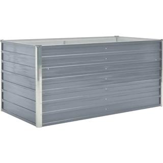 hævet havekasse 160 x 80 x 77 gråt galvaniseret stål