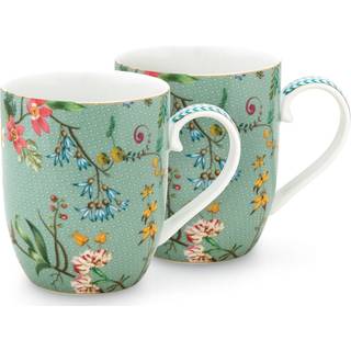Pip Studio Mugs Small Jolie Flowers Blue Set of 2 in Gift Box