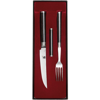 KAI Kai Shun Classic kniv & gaffel sæt Krom/Sort