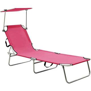 foldbar liggestol med baldakin stål pink