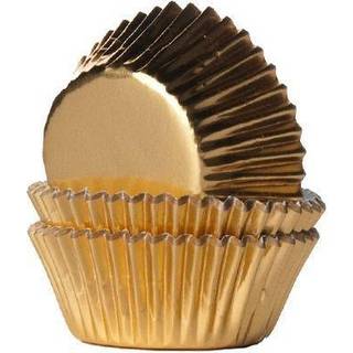 Guld Folie Mini Muffinsforme 36 stk, House of Marie