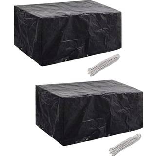 havemøbelovertræk 2 stk. 6-pers. sæt 10 snørehuller 240x140 cm