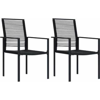 havestole 2 stk. PVC-rattan sort
