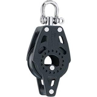 Enkeltblok med sjækkel Harken Carbo Air 40 mm, roterende, glideleje, med hundsvot, passer liner Ø6 - 10 mm
