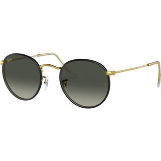 Ray - Ban Mand RB3447JM ROUND FULL COLOR 919671 Solbriller Metal Sort Grå Pantos Normal Skygge