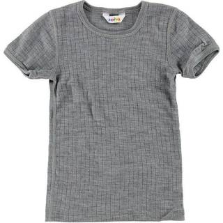 Undertrøje, t-shirt, med ærmer i grå uld