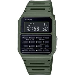 Casio Vintage Quartz Black Dial Green Resin Strap Unisex Calculator Watch CA-53WF-3BEF