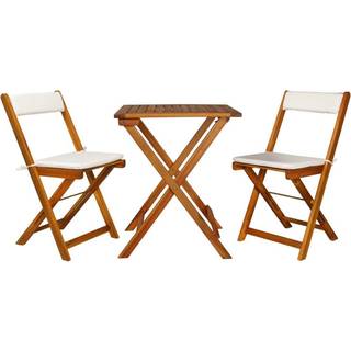 Foldbart Bistrosæt 3 Dele Massivt Akacietræ
