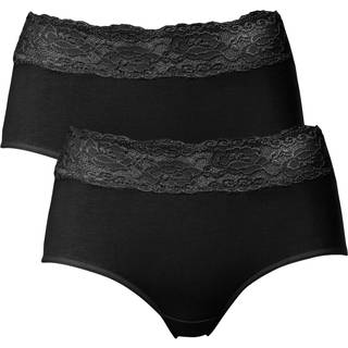 Trofe Lace Trimmed Midi Briefs 2-pak - Black - XX-Large