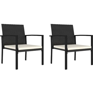 spisebordsstole til haven 2 stk. polyrattan sort
