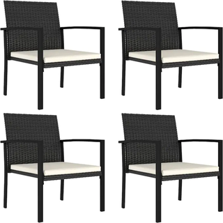 spisebordsstole til haven 4 stk. polyrattan grå